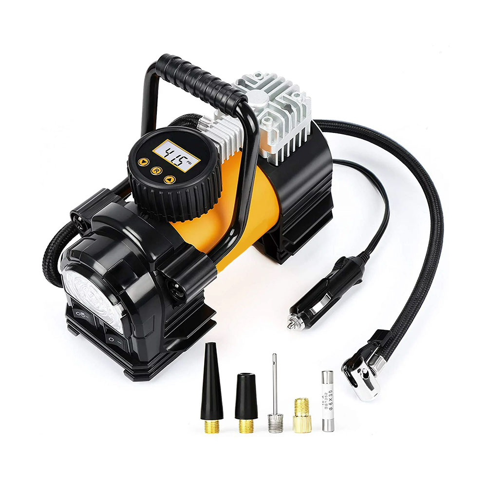 Heavy Duty Double Cylinders Tyre Inflator with Battery Clamp